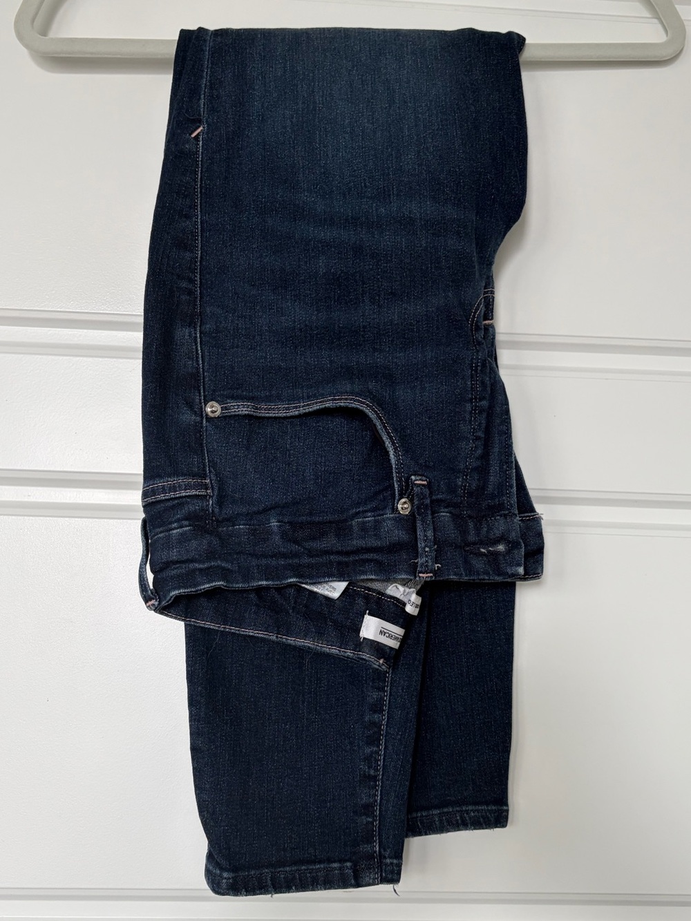 Good American Dark Indigo Cropped Straight Jeans